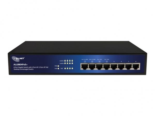 ALLNET ALL8804POE+ - Non gestito - L2 - Gigabit Ethernet (10/100/1000) - Supporto Power over Etherne