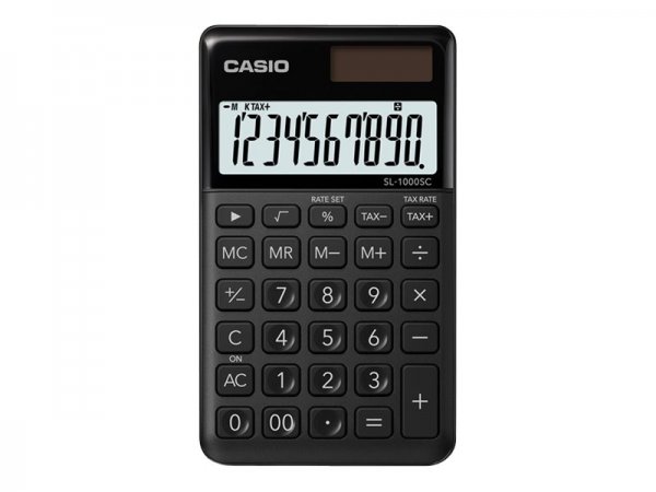 Casio SL-1000SC-BK - Tasca - Calcolatrice di base - 10 cifre - 1 linee - Batteria/Solare - Nero