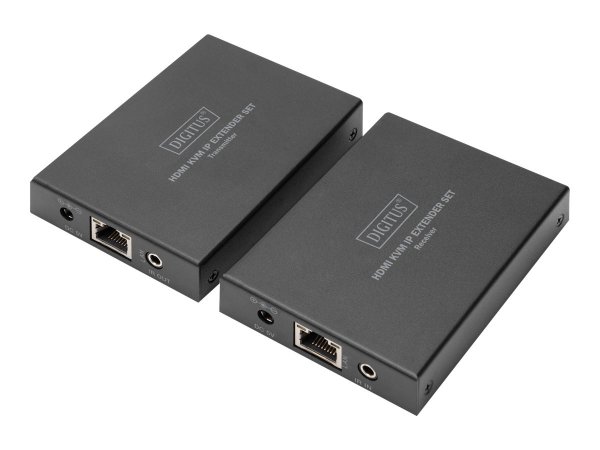 DIGITUS Set extender IP HDMI KVM IP - 1920 x 1200 Pixel - Trasmettitore e ricevitore AV - 150 m - Ca