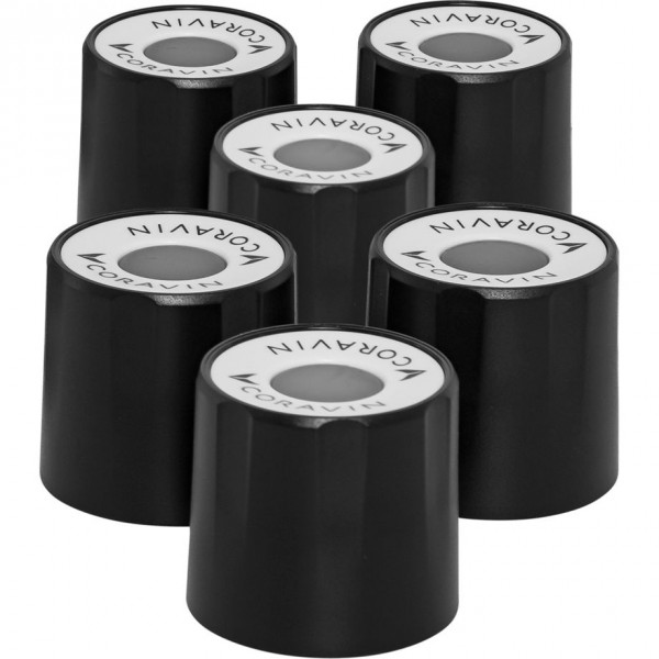 Coravin Schraubverschluss zu Weinausgiesser 6 Stueck Schwarz