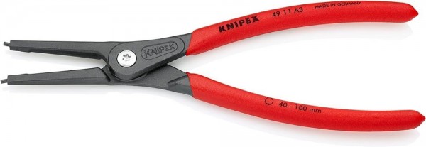 KNIPEX 49 11 A3 - Pinze per rondella di tenuta - Acciaio al cromo vanadio - Plastica - Rosso - 225 m