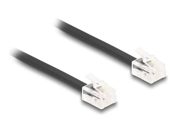Delock Telefonkabel RJ11 Stecker zu schwarz - Cavo - Telefono