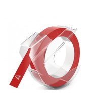 Dymo Nastro per etichettatura in rilievo originale | Rotolo da 9 mm x 3 m | Stampa bianca su rosso |