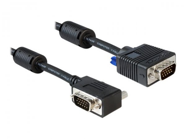 Delock SVGA 2 m - 2 m - VGA (D-Sub) - VGA (D-Sub) - Nero - Maschio/Maschio