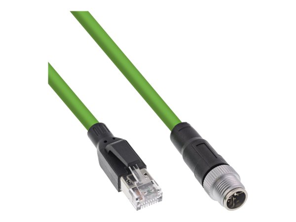 InLine Cavo di rete industriale - M12 8-pin X-coded to RJ45 plug - Cat.6A PUR 2m