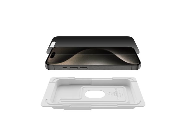 Belkin VETRO TEMPEREDGLASS ANTIMICROB. PRIVACY IPH 15 PRO - 15,5 cm (6.1") - Smartphone - Filtro per
