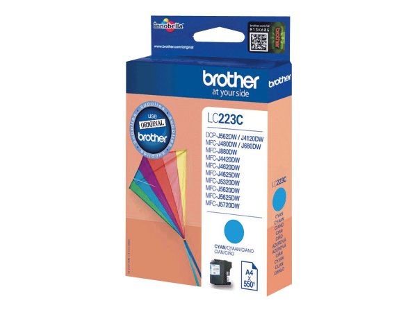 Brother LC223C - Ciano - 1 pz - 550 pagine - Confezione singola