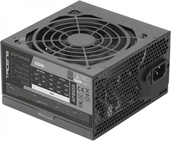 Tacens Anima APB650 power supply unit 24-pin ATX Black - ATX - Alimentatore pc/server