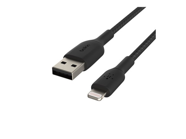 Belkin CAVO INTRECCIATO DA USB-A A LIGHTNING 2M - 2 m - Lightning - USB A - Maschio - Maschio - Nero