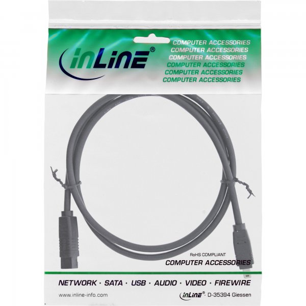 InLine Cavo FireWire IEEE1394 - 4pin maschio a 9pin maschio - 800Mbit/s - 1,8m