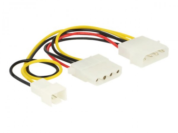 Delock 83658 - 0,39 m - 3-pin - 2 x Molex (4-pin) - Maschio - Femmina - Dritto