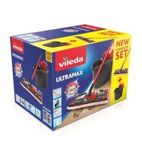 Vileda Ultramax Mop Set - Secco e bagnato - Nero - Rosso - Scatola - 1,8 kg