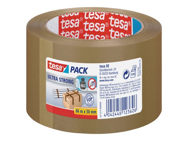 Tesa Ultra Strong - Marrone - Impacchettare - Imballaggio - Sigillante - PVC - 66 m - 50 mm