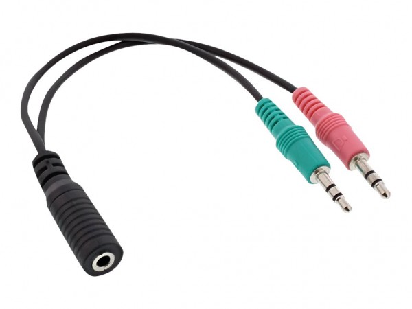 InLine Cavo Audio Y 2x Jack 3,5mm M a Jack 3,5mm F - 0,15m - 4pin OMTP