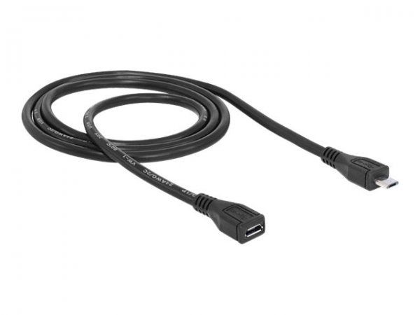 Delock 83248 - 1 m - Micro-USB B - Micro-USB B - USB 2.0 - Maschio/Femmina - Nero