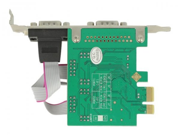 Delock 89641 - PCIe - Seriale - A basso profilo - PCIe 2.0 - RS-232 - Verde