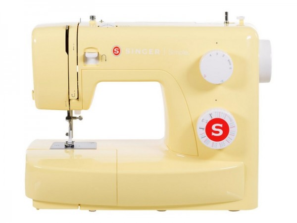 Singer Simple 3223Y - Giallo - Macchina da cucire semiautomatica - Cucito - 4 tempi - Manopola - Zig