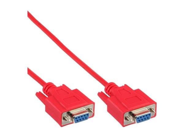InLine Cavo Modem Null - Presa/Presa a 9 Poli - Stampato - Rosso - 3 m