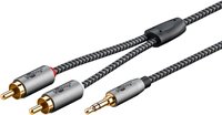 Goobay 65285 - 3.5mm - Maschio - 2 x RCA - Maschio - 1 m - Nero - Argento