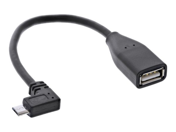 InLine OTG Adattatore Micro-USB B maschio / A femmina - angolato - cavo 0,1m