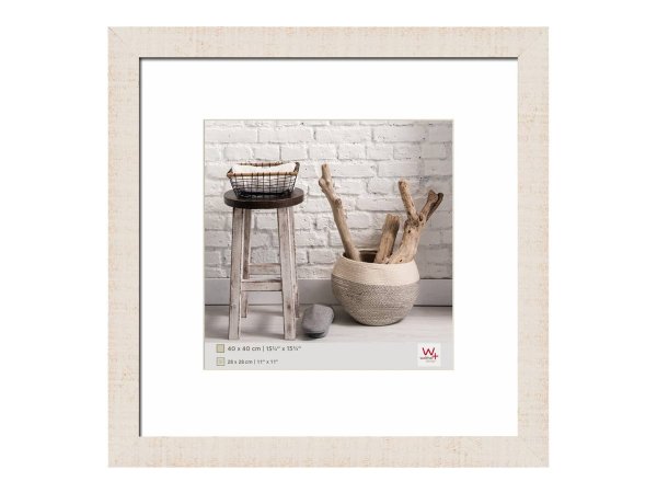 walther design HO440W - Cornice per foto singola - Legno - Crema - Bianco - 28 x 28 cm - Quadrato -