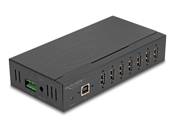 Delock Industrie Hub 7 x USB 2.0 Typ-A mit 15 kV ESD Schutz