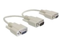 Delock VGA/2 x VGA - 0,2 m - VGA (D-Sub) - 2 x VGA (D-Sub) - Maschio - Femmina - Beige