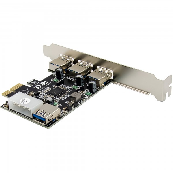 InLine Scheda PCIe - 3x+1x USB 3.2 Gen.1 - di alimentazione Molex compatibile
