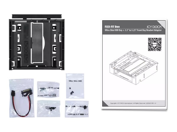 Icy Dock MB343SPO - 8,89 cm (3.5") - Pannello portante - Nero - Plastica - 145,8 mm - 148,8 mm