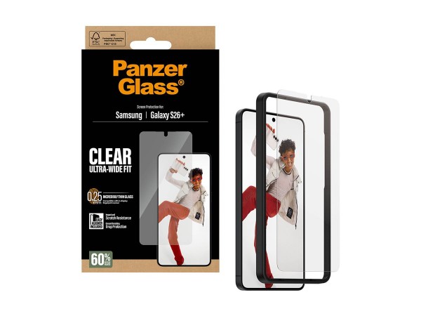 PanzerGlass Displayschutz Samsung Galaxy S26+| Ultra-Wide Fit mit EasyAligner