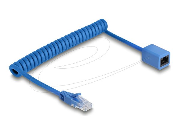 Delock RJ45 Spiralkabel Stecker zu Buchse Cat.6 UTP - Rete - CAT 6