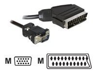 Delock 65028 - 2 m - SCART (21-pin) - VGA (D-Sub) - Nichel - Nero - Maschio/Maschio