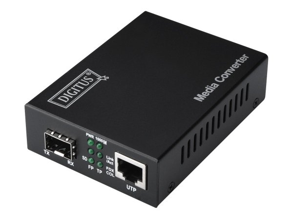 DIGITUS Convertitore Media Gigabit Ethernet - RJ45 / SFP - 1000 Mbit/s - IEEE 802.3 - IEEE 802.3u -