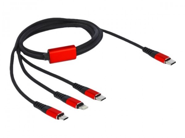 Delock USB Ladekabel 3 in 1 Type-C zu Lightning Micro 1 - Cavo - Digitale/dati