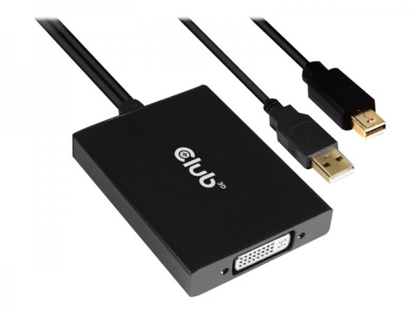 Club 3D CAC-1130-A - 0,6 m - DVI-D - Mini DisplayPort + USB Type-A - Femmina - Maschio - Dritto