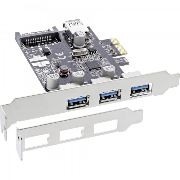 InLine Scheda USB 3.2 Gen.1 PCIe - porte 3+1 - incl. staffa low profile