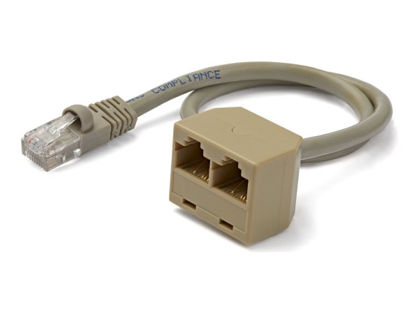 StarTech.com Cavo Adattatore sdoppiatore RJ45 2 a 1 - F/M - 10/100Base-T(X) - Cat5e - Grigio - Cloru
