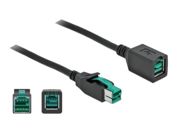 Delock Cavo prolunga PoweredUSB 12 V 3 m - 3 m - Nero
