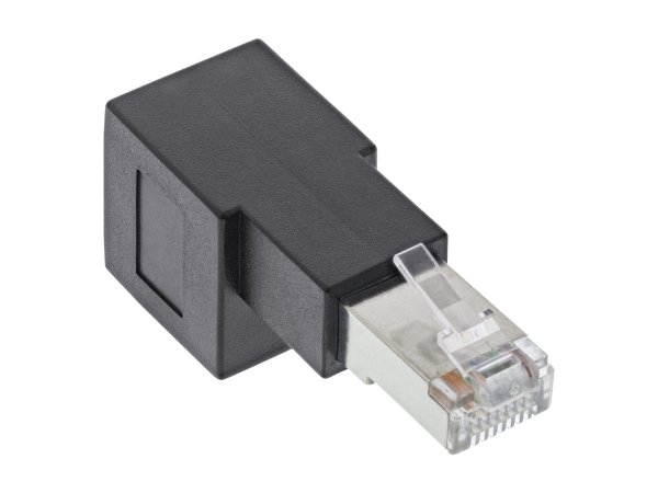 InLine Cavo patch adattatore Cat.6A - spina/presa RJ45 angol. 90° verso il basso