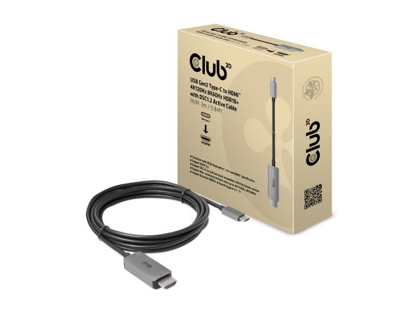 Club 3D Kabel Usb 3.2 Typ C> Hdmi 2.1 Hdr10 4K120Hz - Cavo - Digitale/dati