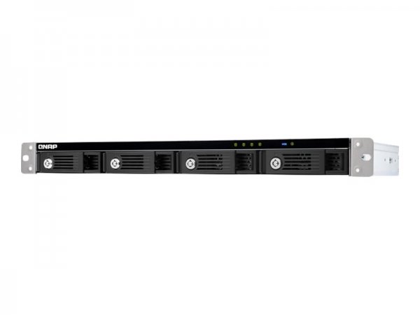 QNAP TR-004U - Box esterno HDD/SSD - 2.5/3.5" - Seriale ATA II - 6 Gbit/s - Hot-swap - Nero - Grigio
