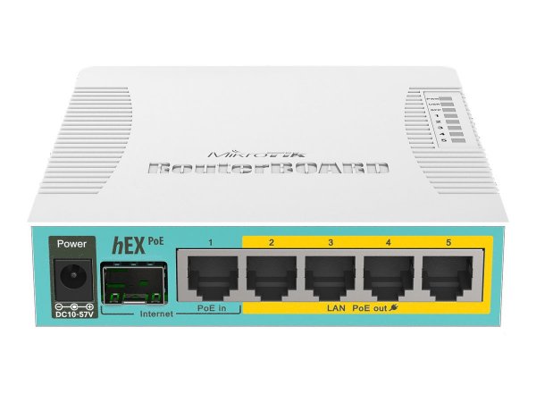 MikroTik hEX PoE - Bianco - Router - Vetroresina (lwl) 1 Gbps - 4-port - In modalità wireless USB 2.