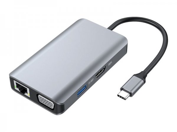 Conceptronic DONN21G - Cablato - USB 3.2 Gen 1 (3.1 Gen 1) Type-C - 100 W - 1000 Mbit/s - Grigio - 4