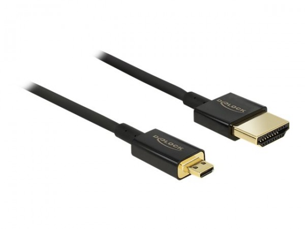 Delock HDMI-A/HDMI Micro-D - 2 m - 2 m - HDMI tipo A (Standard) - HDMI tipo D (Micro) - 3840 x 2160