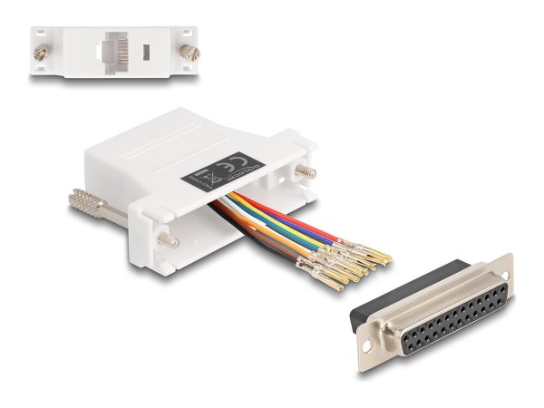 Delock D-Sub Buchse zu RJ45 Montagesatz weiß - Cavo/adattatore - Rete