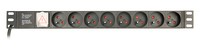 Gembird EG-PDU-014-FC14 - 1U - Alluminio - Nero - 8 presa(e) AC - Accoppiatore C14 - 3 m
