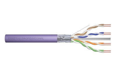 DIGITUS Cavo di installazione a doppino intrecciato CAT 6 F-UTP - 100 m - Cat6 - F/UTP (FTP) - Viola