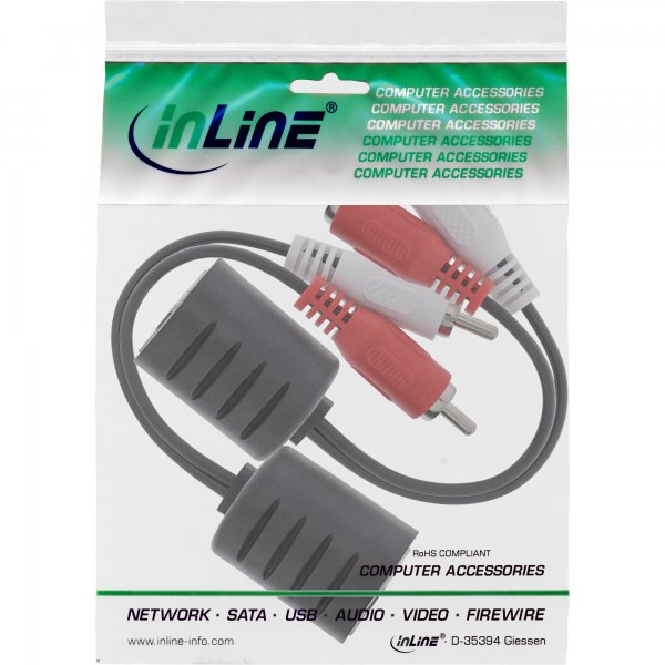InLine RCA Audio extender passivo via Lan RJ45 - 50m Max. Conf. 2pz