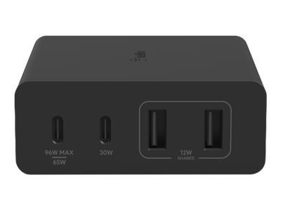 Belkin ALIMENTATORE GAN 108W CON PORTE 2X USB-C - 2X USB-A - Interno - AC - 2 m - Nero