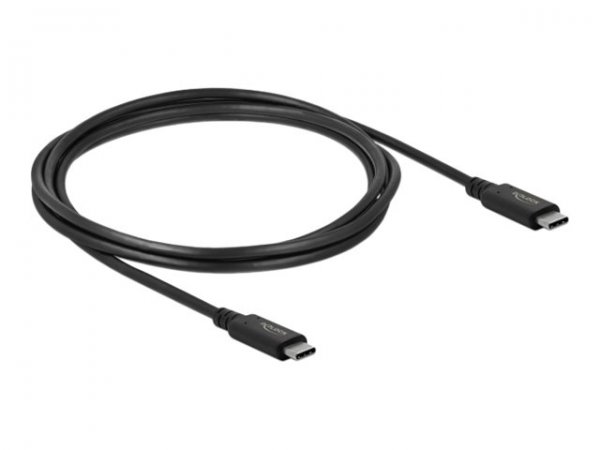 Delock Cavo USB4 20 Gbps 2 m - 2 m - USB C - USB C - USB4 Gen 2x2 - 20 Gbit/s - Nero